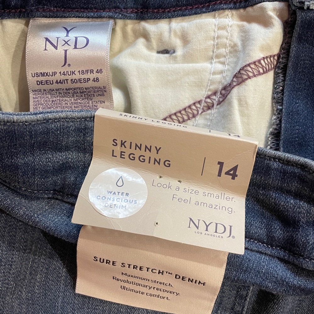 NWT NYDJ Lift Tuck Technology Sure Stretch Denim Skinny Legging Size 14 - Picture 5 of 7